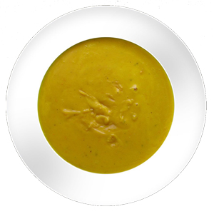 Teller mit Cremesuppe